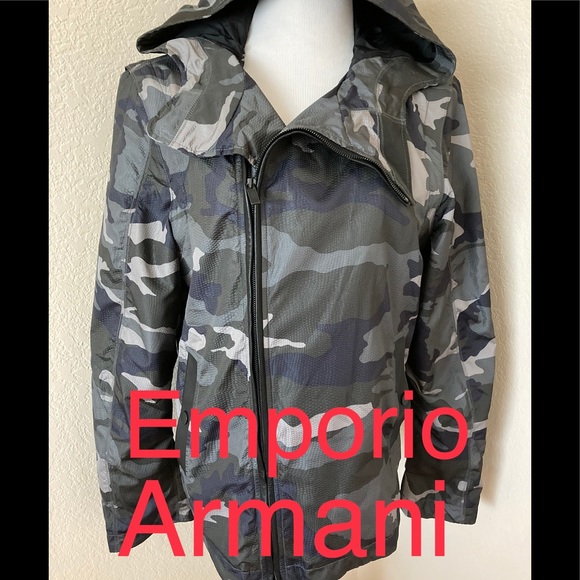 Camouflage jacket windbreaker Emporio Armani convertible jacket to vest size S - Picture 1 of 11